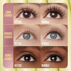 Refect Beauty Maybelline Colossal Bubble Mascara before and after comparison showing dramatic lash volume and lift