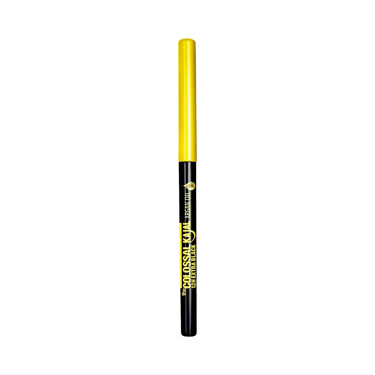 Refect Beauty Maybelline Colossal Kajal eyeliner in a black tube with a bright yellow cap