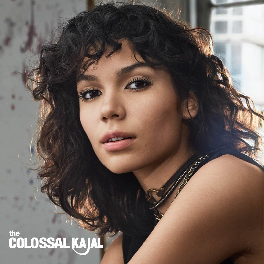 Refect Beauty model with defined eyes wearing intense black Maybelline Colossal Kajal eyeliner with argan oil