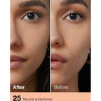 Refect Beauty Maybelline Fit Me Concealer shade 25 showing before and after application on a model's face