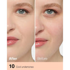 Refect Beauty Maybelline Fit Me concealer showing before and after application on skin with cool undertones