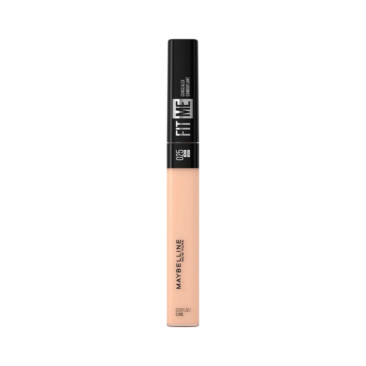 Refect Beauty Maybelline Fit Me liquid concealer in a clear tube with a black cap and built-in applicator