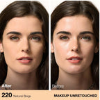 Refect Beauty comparison of skin before and after applying Maybelline Fit Me Matte + Poreless Powder in Natural Beige
