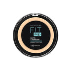 Refect Beauty Maybelline Fit Me Matte + Poreless powder foundation in shade 110 Porcelain for oily skin.