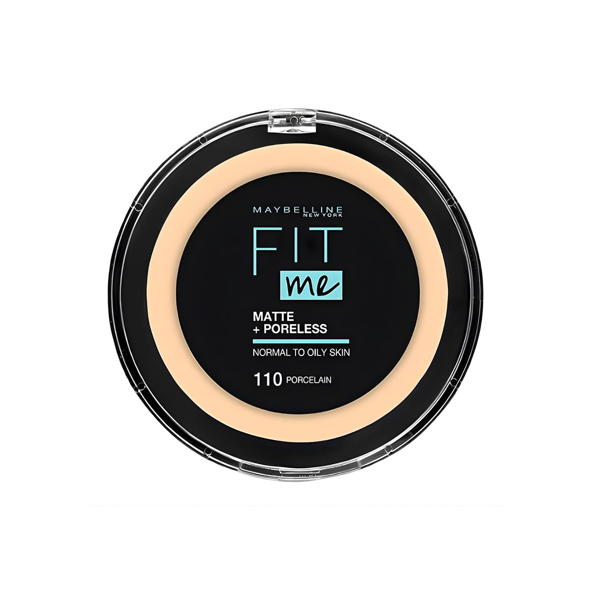 Refect Beauty Maybelline Fit Me Matte + Poreless powder foundation in shade 110 Porcelain for oily skin.