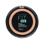 Refect Beauty Maybelline Fit Me Matte + Poreless powder foundation in shade 130 Buff Beige for oily skin.