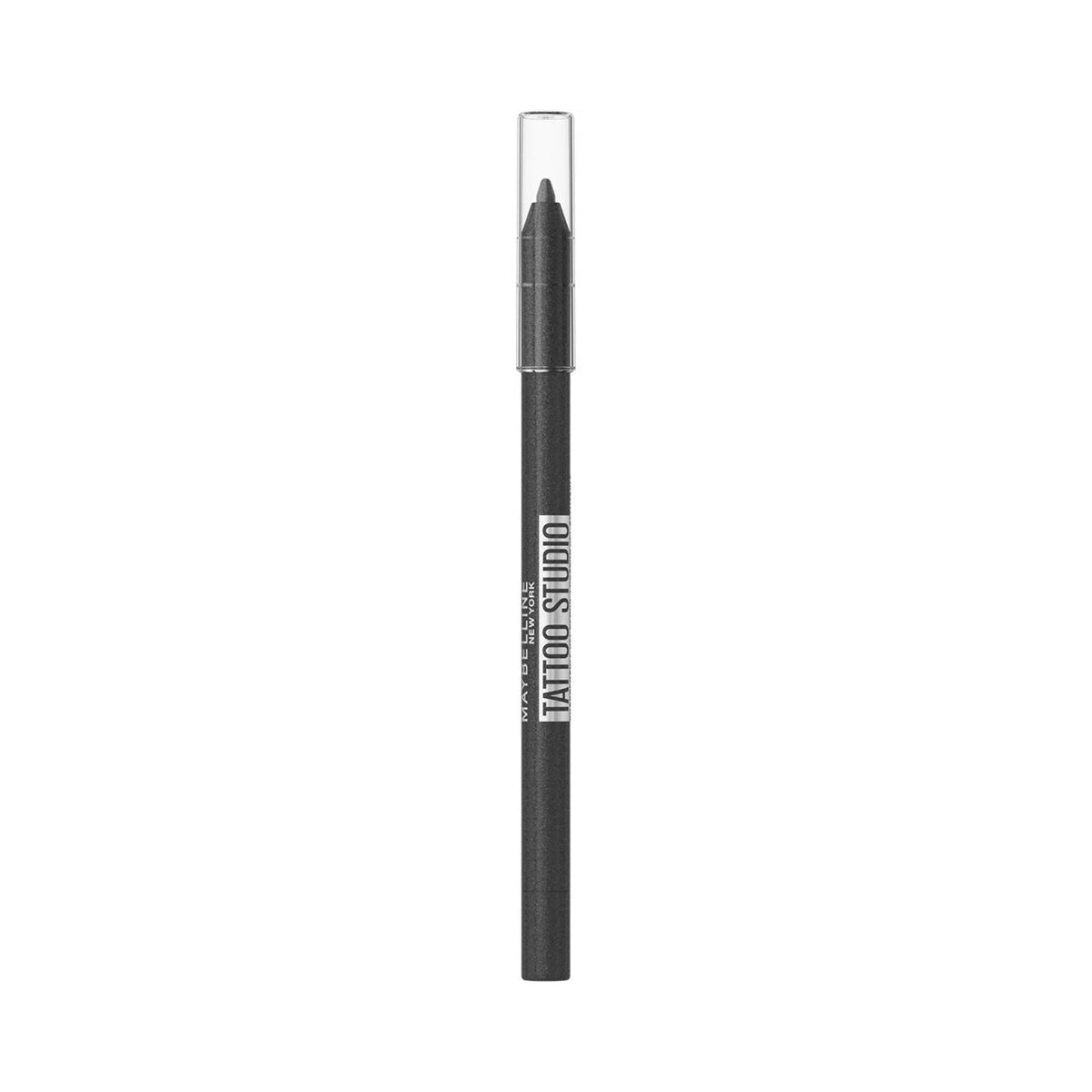 Refect Beauty Maybelline Tattoo Studio waterproof gel eyeliner pencil in black with a clear protective cap
