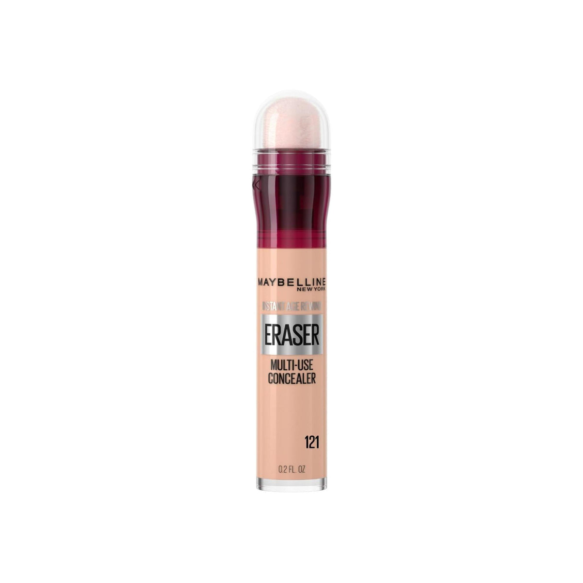 Refect Beauty Maybelline Instant Age Rewind Eraser multi-use concealer in shade 121 with sponge tip applicator.