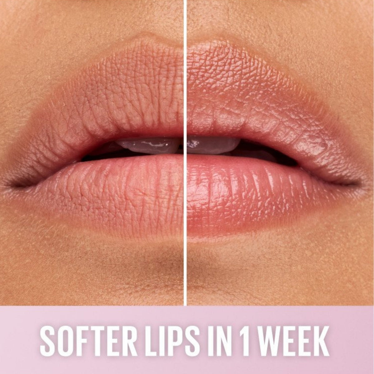 Refect Beauty Maybelline Lifter Gel lip oil before and after comparison showing smoother hydrated lips in one week