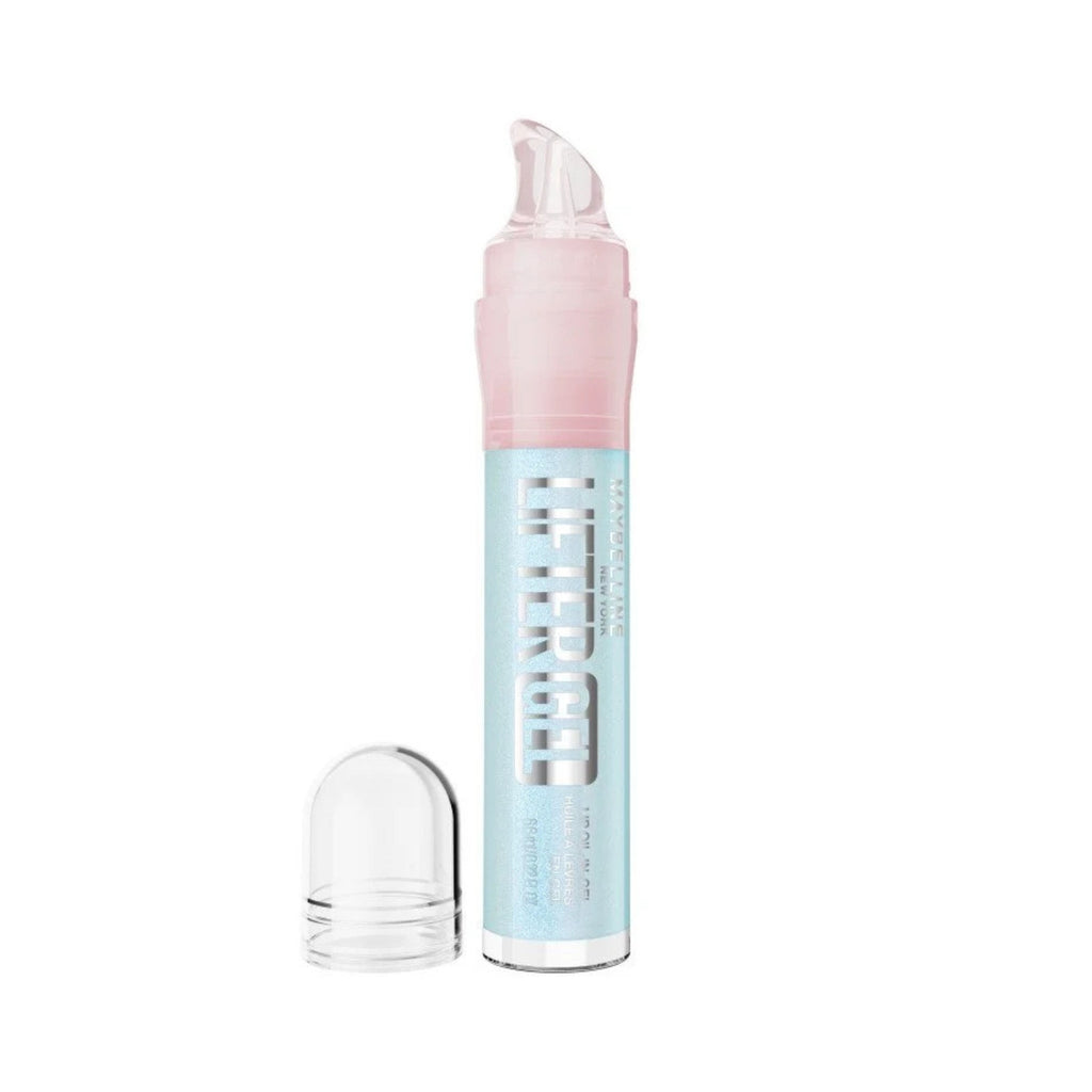 Refect Beauty Maybelline Lifter Gel Lip Oil-in-Gel in a light blue click-twist pen with a clear cap.