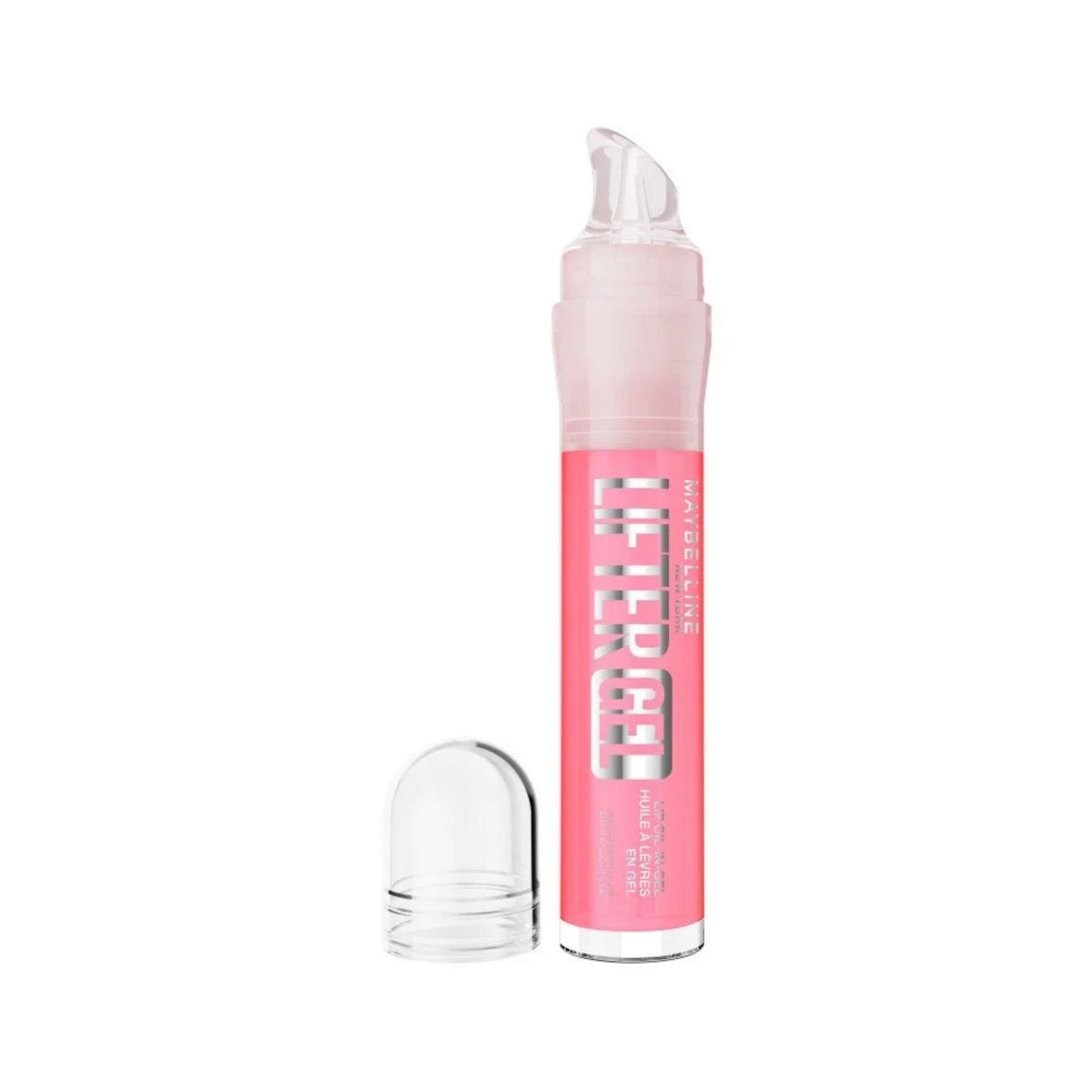 Refect Beauty Maybelline Lifter Gel Lip Oil-in-Gel in a pink click-twist pen with a clear cap.