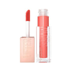 Refect Beauty Maybelline Lifter Gloss in coral pink with XL applicator wand for a hydrating, high-shine finish.