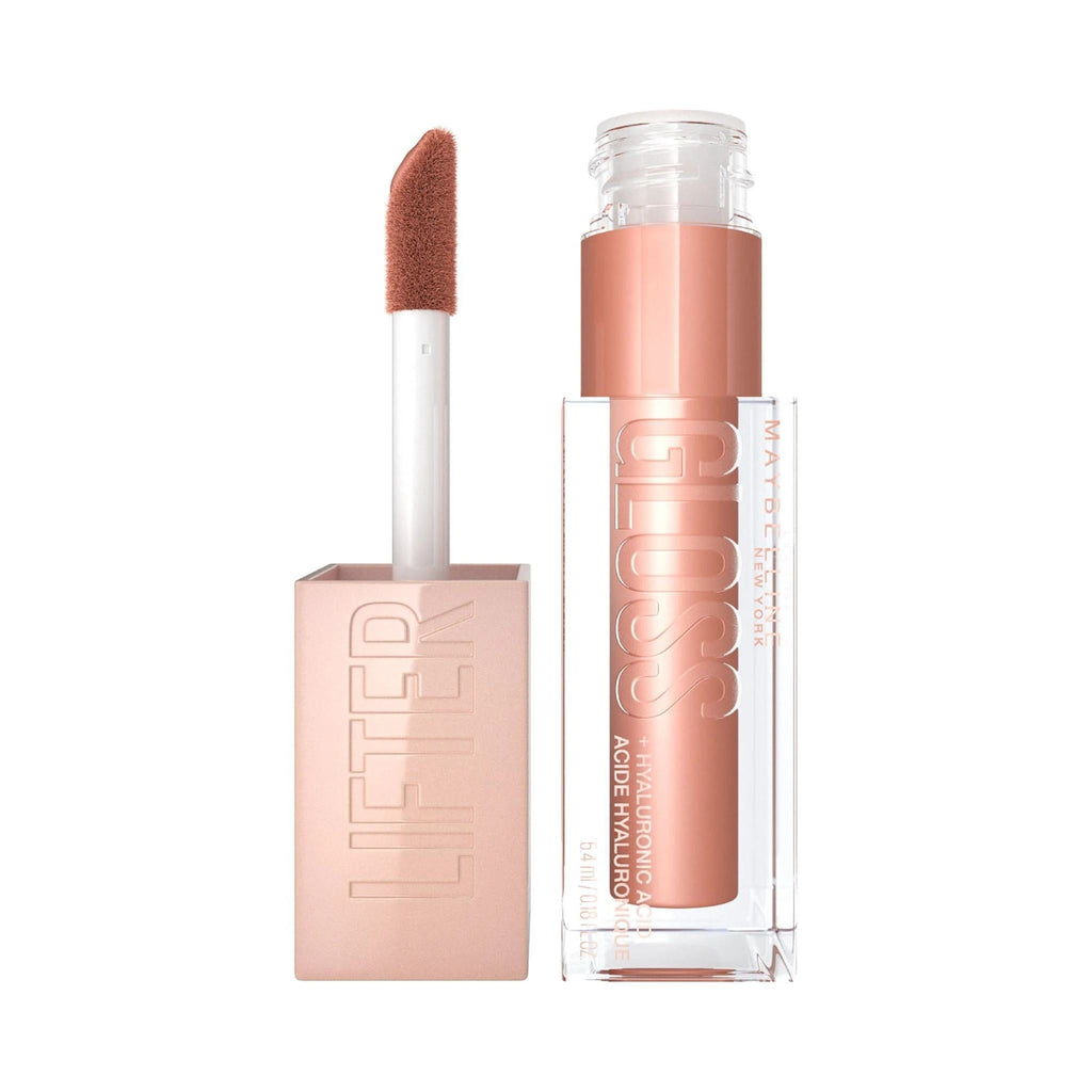 Refect Beauty Maybelline Lifter Gloss in a soft nude shade with an XL applicator wand for hydrating lip shine.