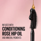 Refect Beauty Maybelline Lash Sensational mascara wand with black formula and a drop of nourishing rose hip oil