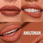 Refect Beauty Maybelline Super Stay Matte Ink liquid lipstick in Amazonian shade showing a warm terracotta matte finish