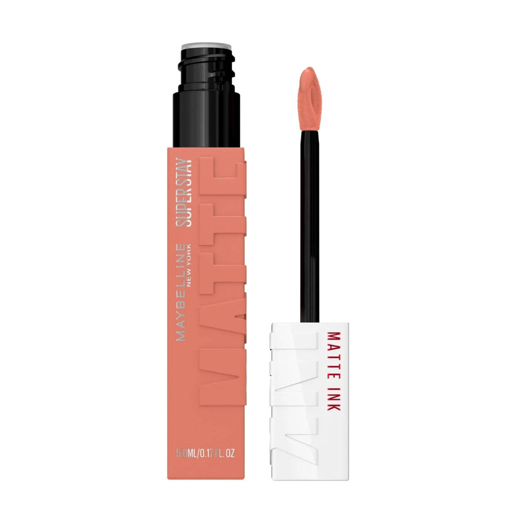 Refect Beauty Maybelline Super Stay Matte Ink liquid lipstick in a soft peach shade with a precision arrow applicator