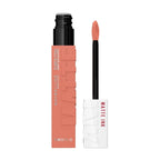 Refect Beauty Maybelline Super Stay Matte Ink liquid lipstick in a soft peach shade with a precision arrow applicator