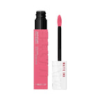 Refect Beauty Maybelline Super Stay Matte Ink liquid lipstick in a vibrant pink shade with a precision applicator.