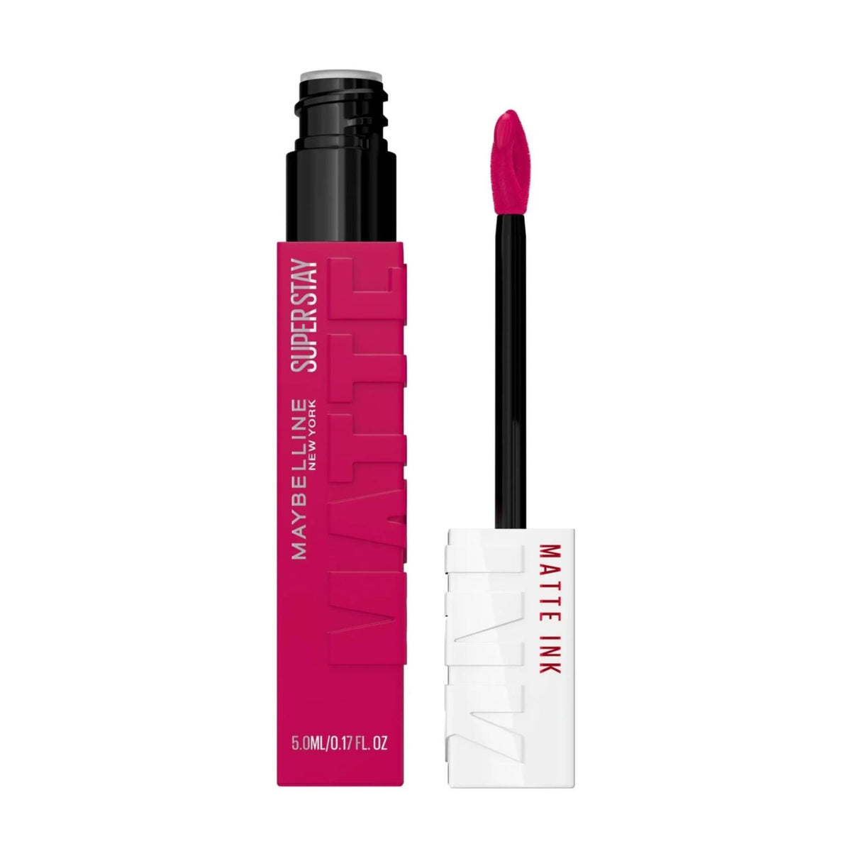 Refect Beauty Maybelline Super Stay Matte Ink liquid lipstick in a vibrant pink shade with a precision applicator