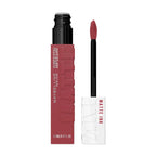 Refect Beauty Maybelline Super Stay Matte Ink liquid lipstick in a deep rose shade with a precision arrow applicator.