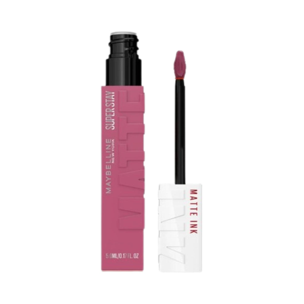 Refect Beauty Maybelline Super Stay Matte Ink liquid lipstick in a vibrant mauve shade with precision applicator