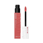 Refect Beauty Maybelline Super Stay Matte Ink liquid lipstick in a muted rose shade with a precision arrow applicator.