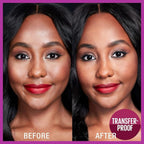 Refect Beauty Maybelline Lasting Fix setting spray before and after comparison showing a smooth matte finish