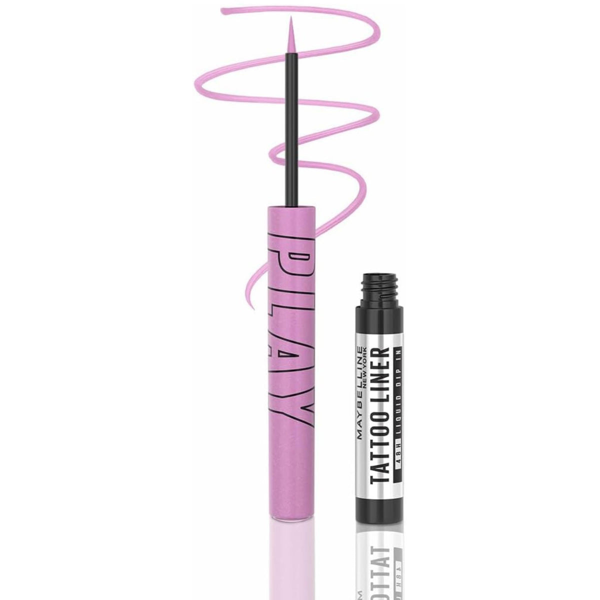 Refect Beauty Maybelline Tattoo Liner Play liquid eyeliner in a vibrant metallic pink with a precision felt tip.