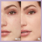 Refect Beauty Maybelline Super Stay 30H Lumi Matte Foundation showing before and after skin coverage on a model