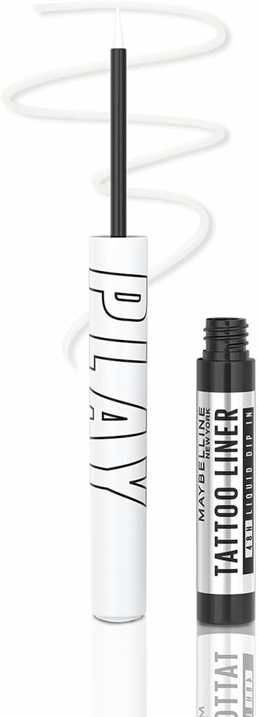 Refect Beauty Maybelline New York Tattoo Play liquid eyeliner with white cap and precision felt-tip applicator