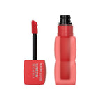 Refect Beauty Maybelline Super Stay Teddy Tint liquid lip tint in a vibrant coral shade with a soft matte applicator