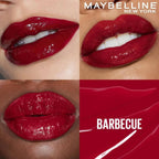 Refect Beauty Maybelline Super Stay Vinyl Ink liquid lipstick in deep red Barbecue shade with high-shine finish
