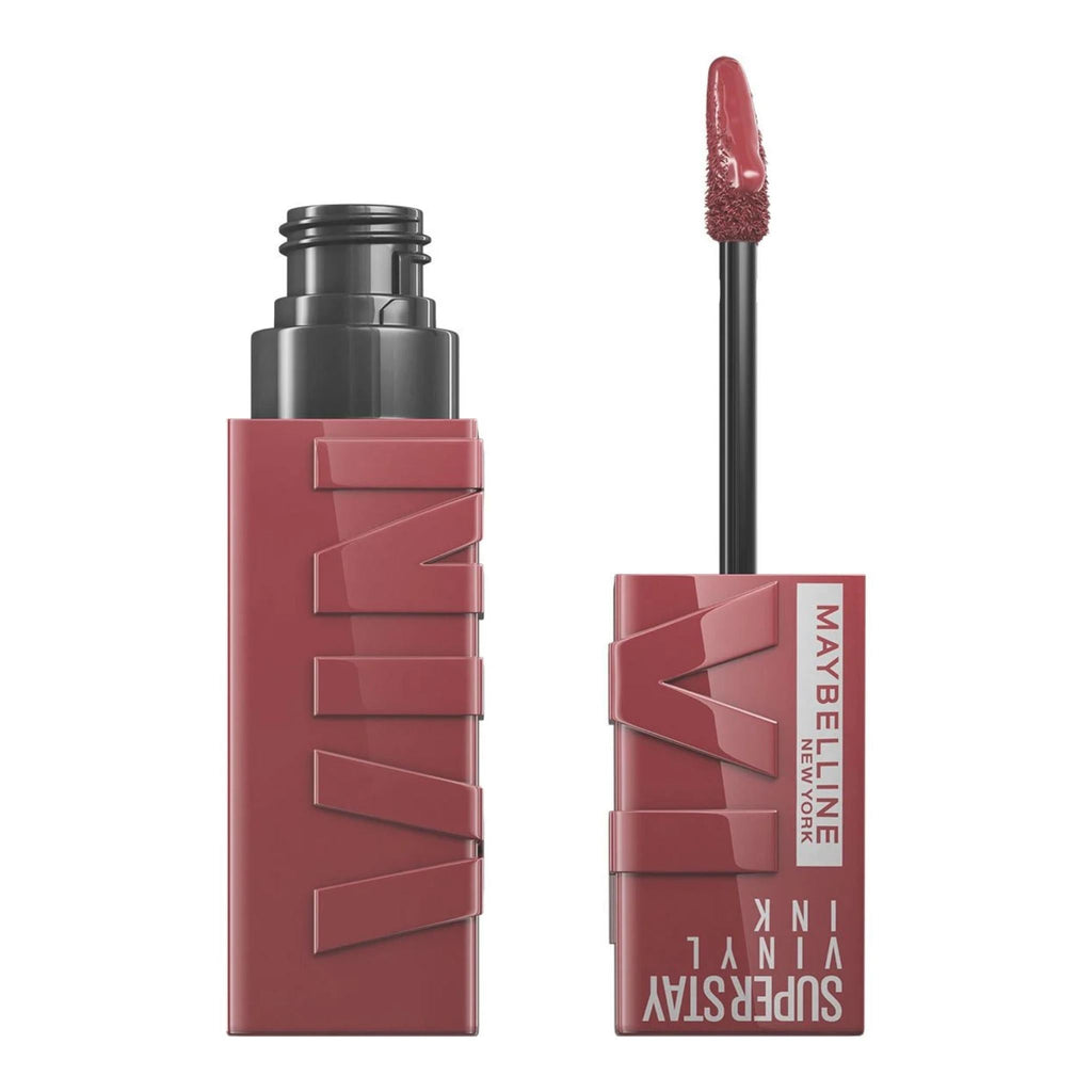 Refect Beauty Maybelline Superstay Vinyl Ink liquid lipstick in a dusty rose shade with a glossy applicator wand