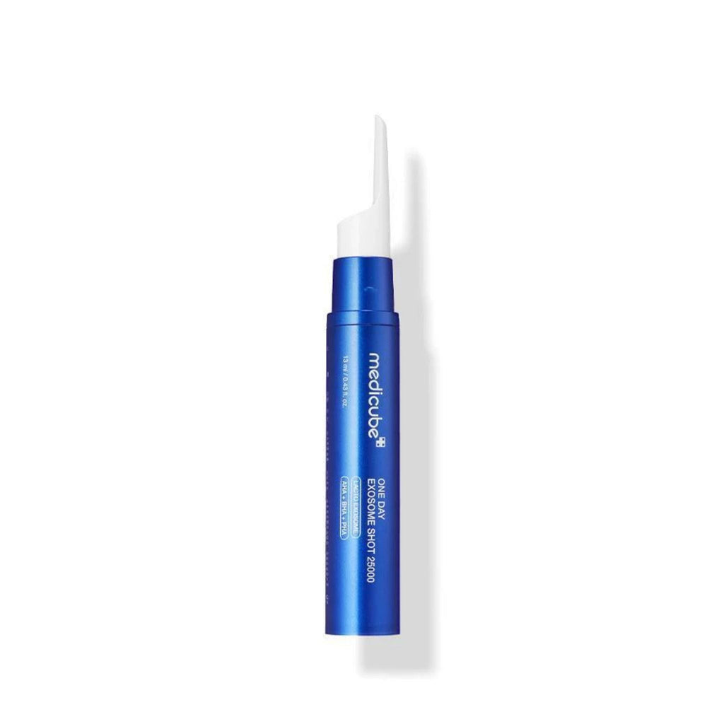 Refect Beauty Medicube One Day Exosome Shot Pore Ampoule 25000 in a blue applicator tube for intensive pore care.