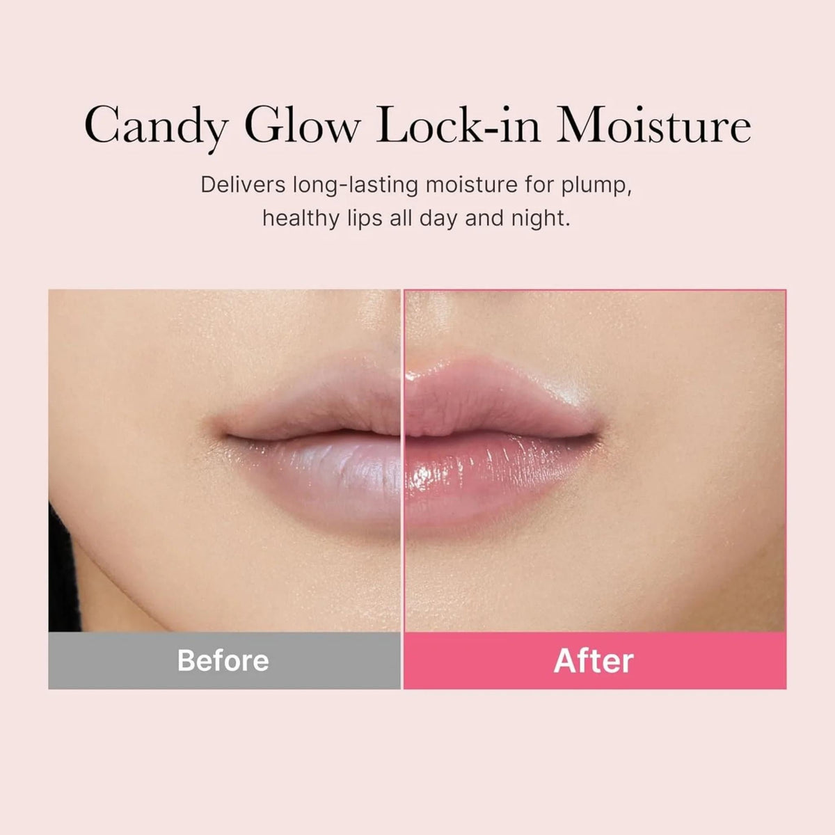 Refect Beauty Medicube PDRN Lip Sleeping Mask before and after comparison showing hydrated and plumped lips