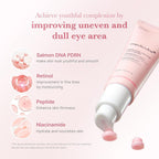 Refect Beauty Medicube PDRN Pink Peptide eye cream tube with pink cream texture and key ingredient infographics