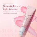 Refect Beauty Medicube PDRN Pink Peptide eye cream tube with light pink serum texture on a soft pink background