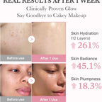 Refect Beauty Medicube PDRN Pink Collagen Bubble Serum before and after results showing improved skin radiance