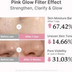 Refect Beauty Medicube PDRN Pink Peptide Serum before and after results showing improved skin texture and glow