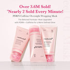 Refect Beauty Medicube PDRN Pink Caffeine Overnight Wrapping Mask tubes in a promotional product display