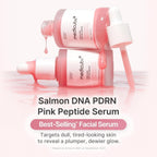 Refect Beauty Medicube PDRN Pink Peptide Serum bottles with dropper, featuring a light pink, glowing liquid texture.