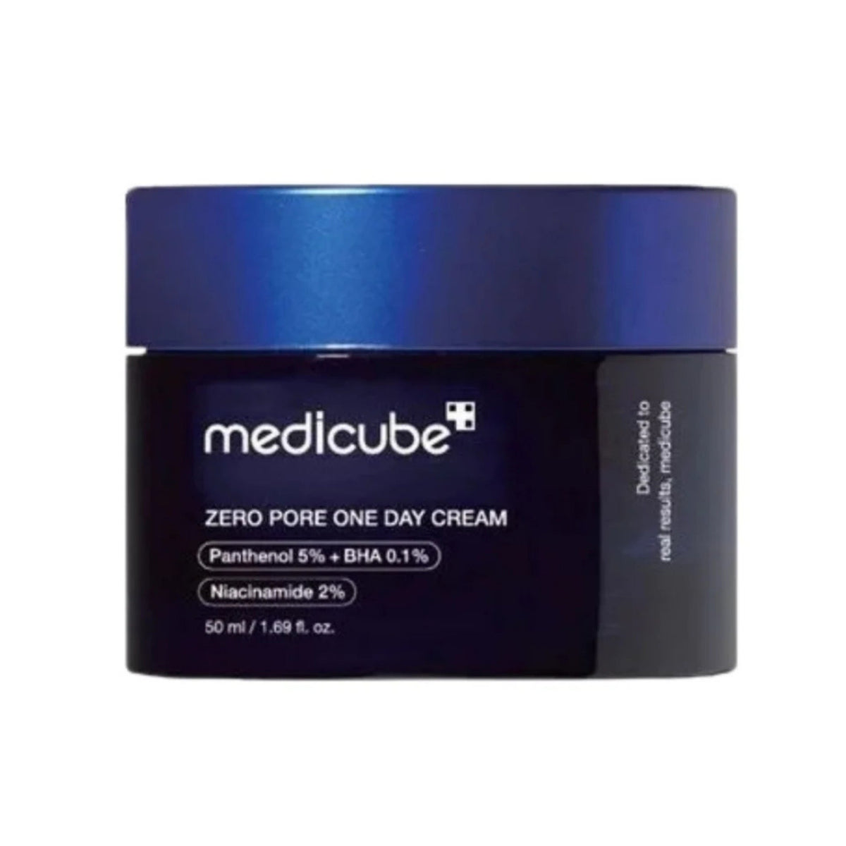 Refect Beauty Medicube Zero Pore One Day Cream in a dark blue jar for pore tightening and sebum control.