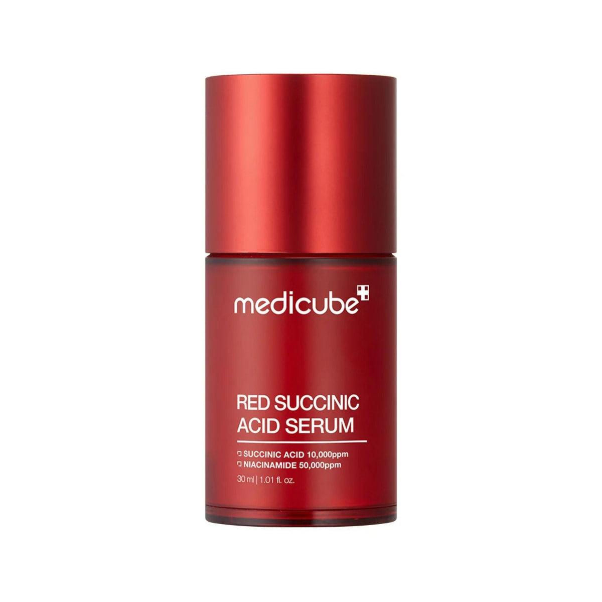 Refect Beauty Medicube Red Succinic Acid Serum bottle for blemish-prone skin in a matte red cylindrical container.