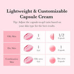 Refect Beauty Medicube TXA Niacinamide Capsule Cream usage guide showing customizable gel and capsule ratios