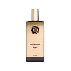 Refect Beauty Memo Paris French Leather Eau de Parfum bottle with gold label featuring a black rose illustration.