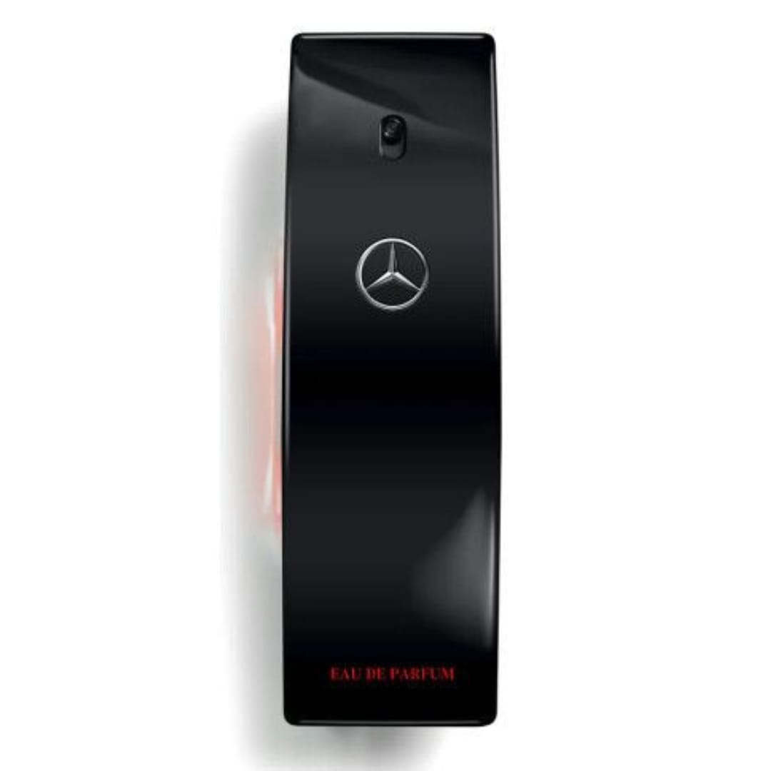 Refect Beauty Mercedes-Benz Club Black Eau de Parfum in a sleek black 3.4 oz bottle with the iconic silver logo.