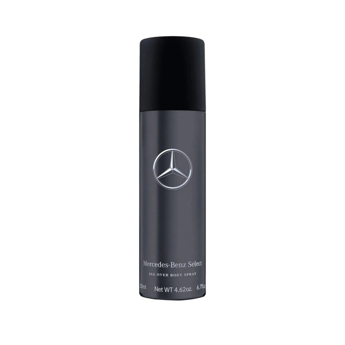 Refect Beauty Mercedes-Benz Select deodorant body spray for men in a sleek dark grey canister with logo