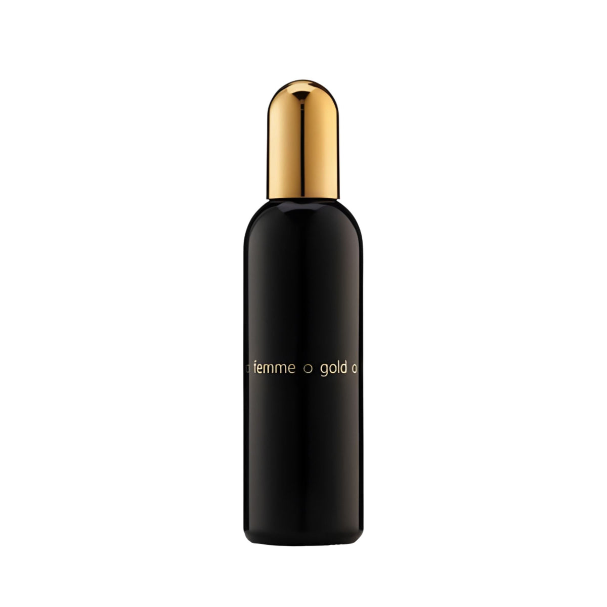 Refect Beauty Milton-Lloyd Colour Me Femme Gold Eau de Parfum in a sleek black bottle with a metallic gold cap.