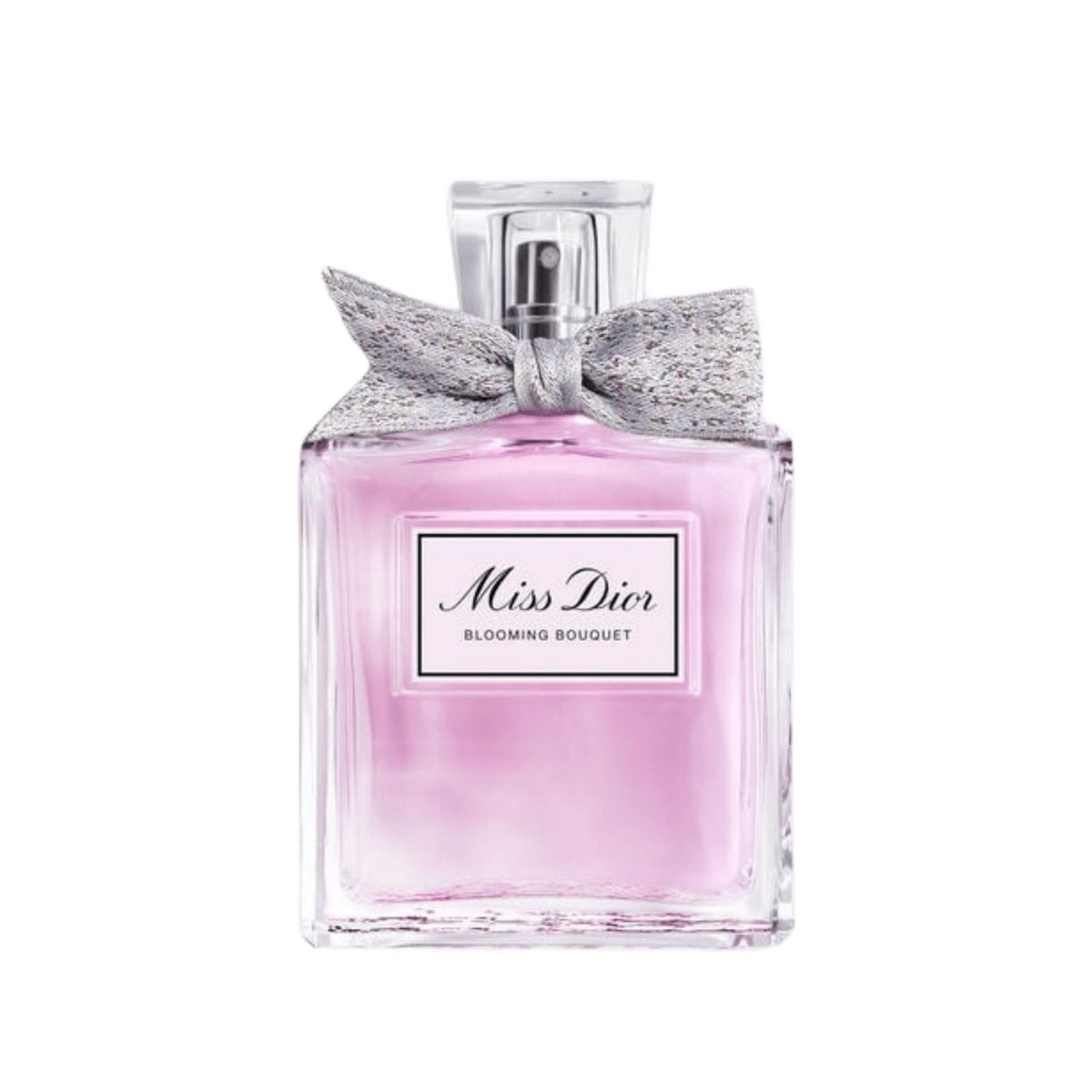 Refect Beauty Miss Dior Blooming Bouquet eau de toilette in a square glass bottle with a signature silver bow.