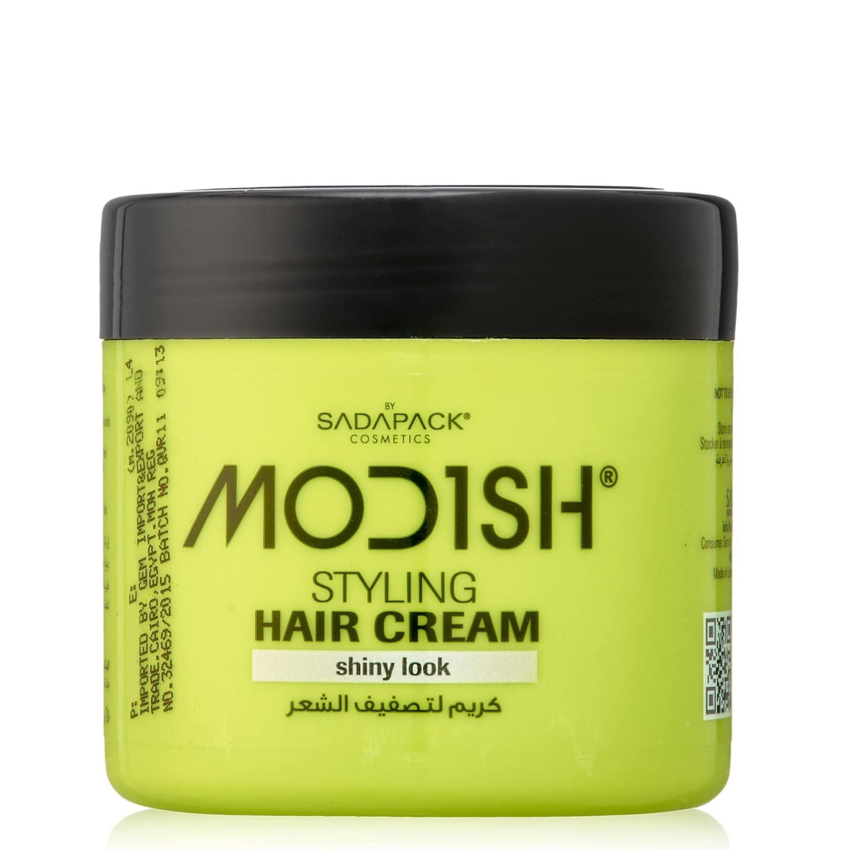 Refect Beauty Modish Shiny Look styling hair cream in a bright lime green jar with a black screw-top lid.